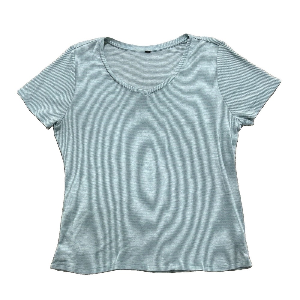Merino Protect Women's Merino V Neck Striped T-Shirt- Read